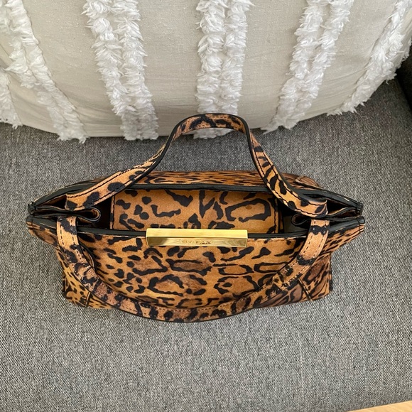 By Far Charlotte Leopard Print Suede Top Handle Mini Bag - Picture 8 of 13